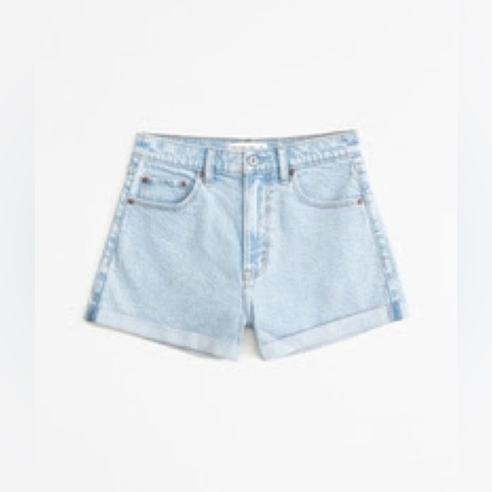Abercrombie & Fitch Blue Jean Shorts High-Waisted Cut-Off